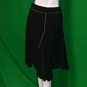 4 gored polka dot elastic waist skirt.
